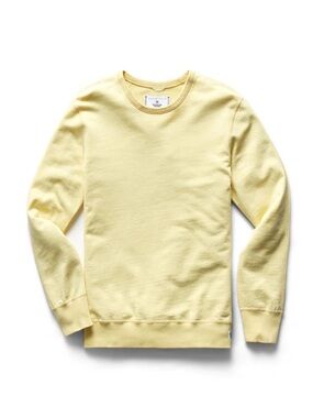 REIGNING CHAMP lightweight Terry Crewneck Citron Pale Yellow